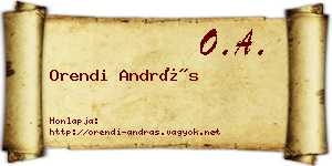 Orendi András névjegykártya