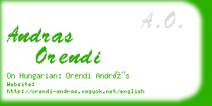 andras orendi business card
